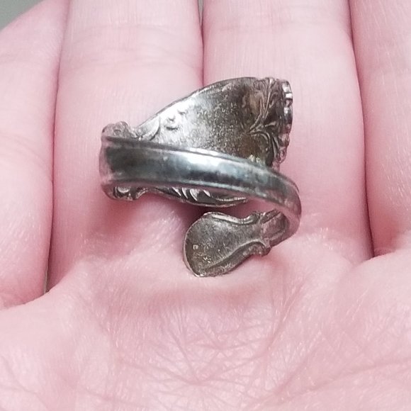 vtg 1847 Rogers Bros silver plate wraparound ring - Picture 6 of 10